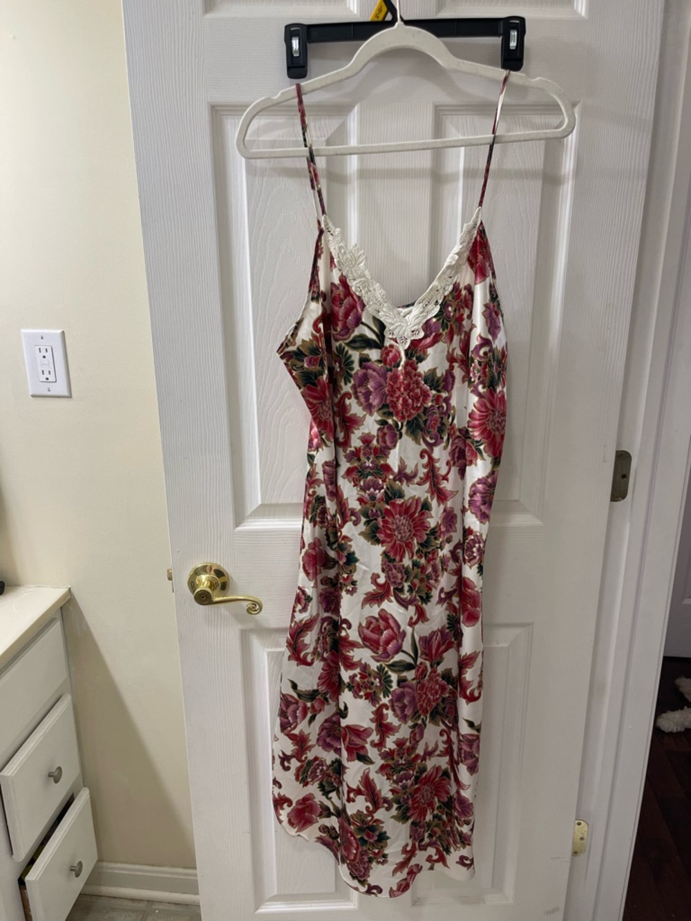 Floral Lace-Trim Slip Dress